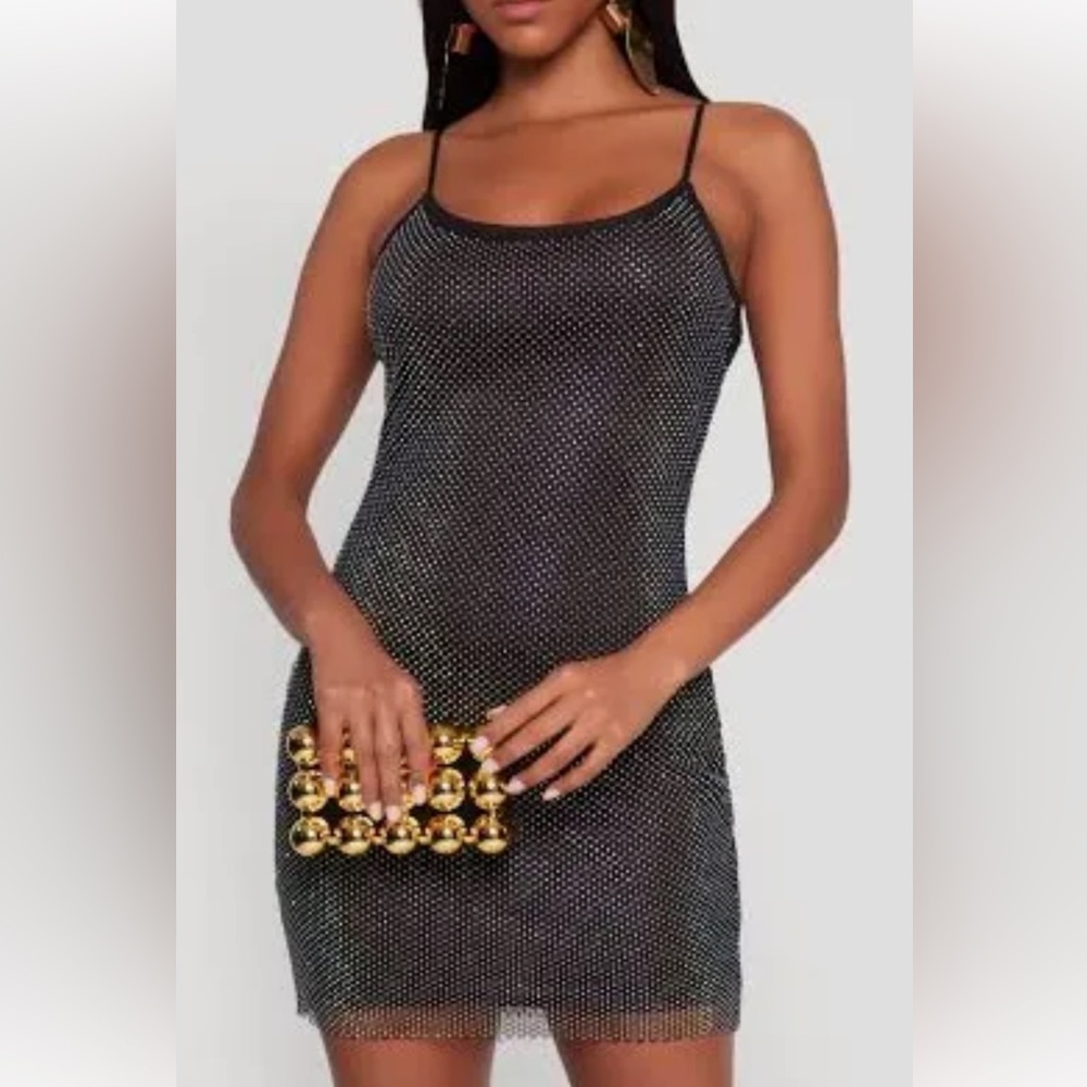 Kiwi Gray Sequin Ribbed Mini Dress L NWOT